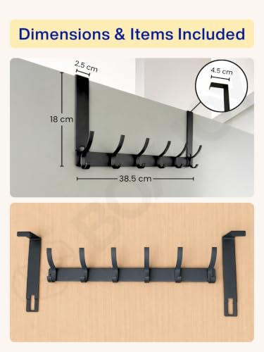 Image of BOXJOY 12 Hook Over The Door Hanger | Wall Hanging Metal Hook Cloth Hangers