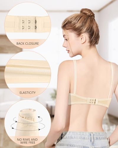 Training Bras for Girls Wireless Teen Bras Lightly Padded Cotton Kids Bra Adjustable Straps Back4