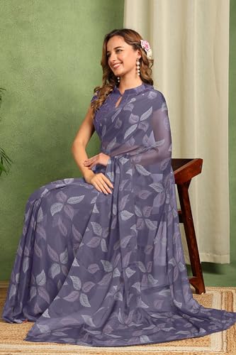 Image of MIRCHI FASHION Saree for Woman Chiffon Floral Printed | Lightweight Comfortable Daily Wear Women's Sari with Unstitched Blouse Piece (Available in 15 Colors)