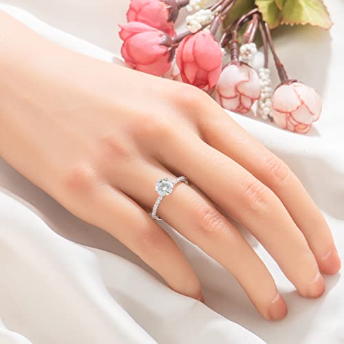 SecreTalk 1CT Moissanite Engagement Rings for Women - 6 Prong Moissanite Promise Ring 925 Sterling Silver D Color VVS with Certificate of Authenticity2