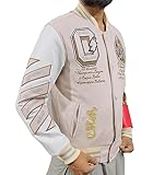 scents and crafts Men's AC-Milan Off-White Varsity Jacket | Football Club AC-Milan Jacket (as1, alpha, m, regular, regular)
