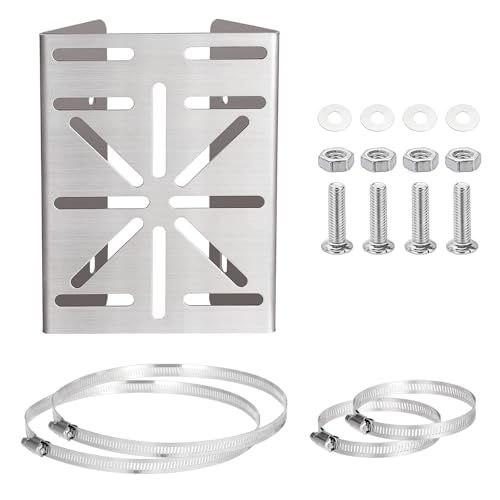 Hoowen Stainless Steel Camera Pole Mount Bracket Outdoor, Universal Security Cameras Brackets with Adjustable Clamps, Sturdy Mounting Adapter for PTZ Dome, CCTV Surveillance Cam, Solar Panels