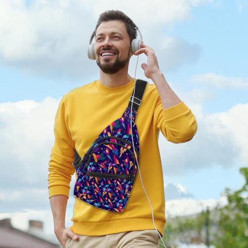 Mochila cruzada en el pecho unisex con diseño multicolor ligero 3