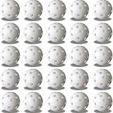 FUNZON Practice Golf Balls, 25 Pack Plastic Airflow Hollow Golf Balls for Driving Range, Swing Training, Lightweight, Training Golf Balls Indoor/Outdoor Use (White)