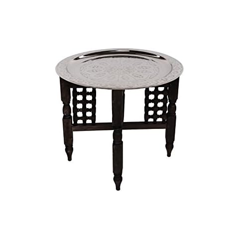 Mesa Baja Mehdia Oriental Marroquí Plata 60 cm Cover