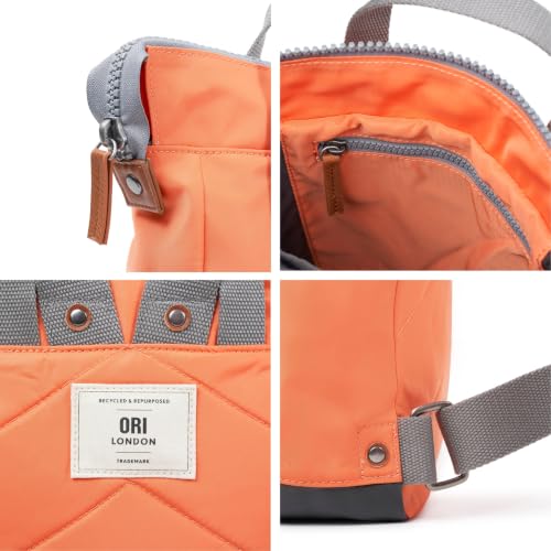 Image of ORI LONDON Small Tote Bag Backpack - Nylon Tote Backpack for Women & Men with Wide Mouth, Chunky Zippers, Multiple Pockets, Adjustable Straps - The Bantry, Firecracker Backpack, 12.6x9x4