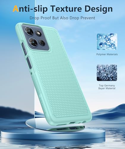 Image of FNTCASE for Moto G 2026 /2025 Case: Moto G Play 2026 /Moto G Power 2025 Case Dual Layer Military Grade Protective Cell Phone Cover with Screen Protector Heavy Duty Shockproof Rugged Non Slip, Mint Green