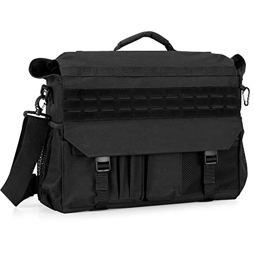 Trunab Police Patrol Bag, Multi-funtion Men's Outdoor Tactical Shoulder 15.6’’ Laptop Messenger Bag，Molle Webbing with Multiple Compartment for Camping, Hiking - Patented Design