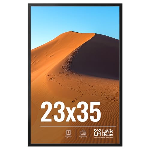 LaVie Home 23x35 Picture Frame for Wall Display, 23x35 Black Picture Frame with HD Plexiglas, 23 x 35 Photo Frame 1 Pack, Display Frame for Vertical or Horizontal, Classic Collection