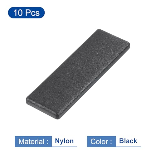 Image of uxcell 10Pcs Extruded End Cap Nylon, 20x60mm T-Slot Aluminum Profile 2060 European Standard End Cap Extrusion Plug for Trolley, Fish Tank Rack, Storage Rack, Black