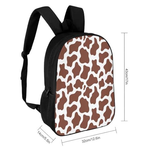 Brown Cow Skin Pattern Backpack Simple Leisure Travel Backpack Outgoing Daypack 17 Inch2