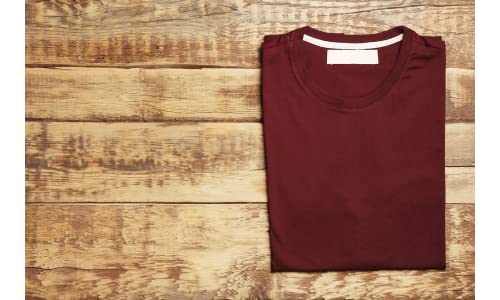 Image of Titox Regular Fit Pure Cotton Round Neck T-Shirt for Men & Women (Color: Maroon, Size: L)