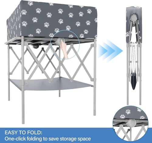 GT GETCO TECH Hundebadewanne und badewanne faltbar zum Baden, Duschen und Pflegen, Hundepool für Zuhause mit viel Platz, geeignet für kleine, mittlere und große Haushunde, für drinnen und draußen