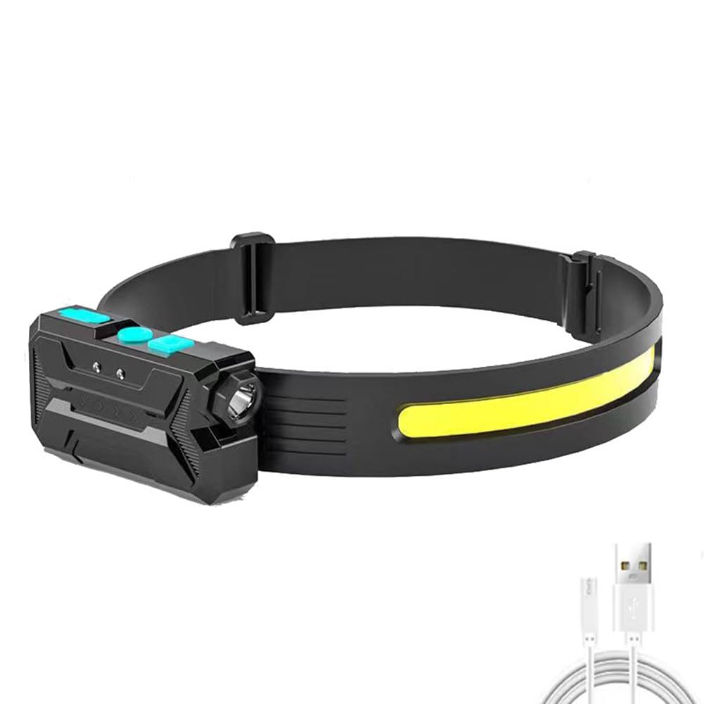 ZJFHEYUO Induction Headlamp USB Rechargable LED Head Flashlight Camping Headlight Fishing Lantern