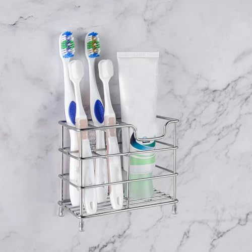Toothbrush Holder Wall Mounted for Bathroom Organizer