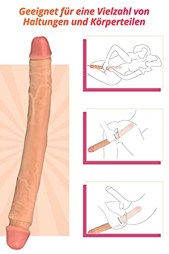 Dildo mit Stossfunktion für Frau Doppeldildo 38.1 cm Realistische Analdildo Penis Dong Analplug für Vaginal G-Punkt und Analstimulation Sexspielzeug für lesbische Frauen Roluck – Bild 5