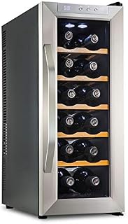 Ivation Premium Stainless Steel 12 Bottle Thermoelectric Wine Cooler/Chiller Counter Top Red