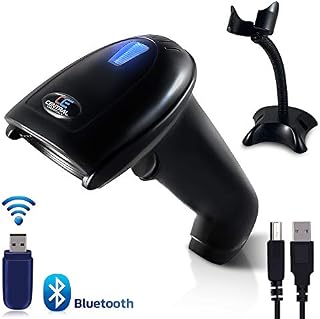 Central Essentials 2D Bluetooth Barcode Scanner Wireless with Adjustable Stand - 3-in-1 Design