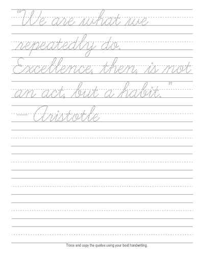 Cursive Handwriting Workbook for the Visually Impaired: Large Print Cursive Writing practice for Low Vision Learners - Image 7