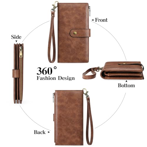 Image of GOIACII Women's Wristlet Wallet Brown