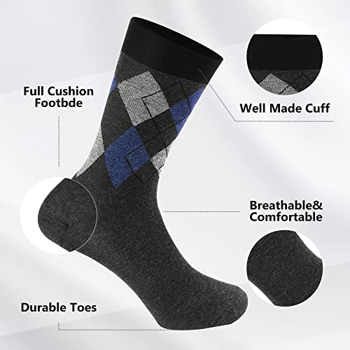 Men's Dress Socks,Cotton Crew Socks,6 Pairs,Breathable and sweat-absorbing for Shoe Size 9-133