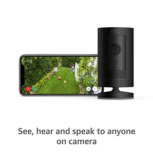 Image of Like-New Ring Stick Up Cam Battery HD security camera with custom privacy controls, Simple setup, Works with Alexa - Black (Pack of 2)