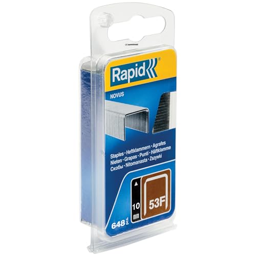 Rapid Caja de Grapas para Textil N.º53F de Alambre Fino de Acero Galvanizado, 10 mm – 648 Grapas