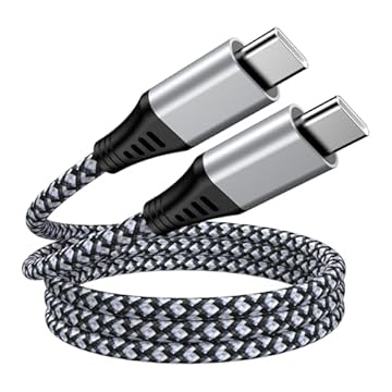 Cabo carregador USB C para USB C 3 m 60W trançado longo tipo C para tipo C para iPhone 16e/16 Pro Max/16/15 Pro/15 Plus/Samsung Galaxy S25 Edge/S24 Ultra/S23/S22/S21/S20/A16 5G/A15/A36