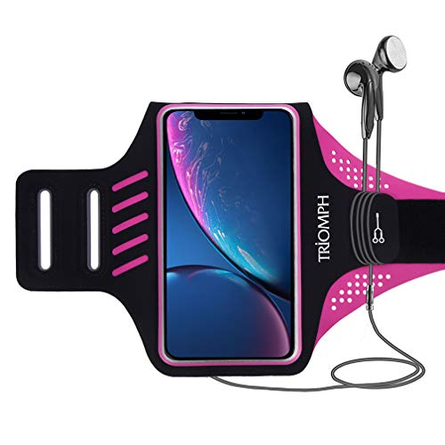 Triomph Running Phone Armband For Iphone 11, 11 Pro, 11 Pro Max, Xs Max, Xr, X, 8, 7, 6 6S, 8+/7+/6+,Galaxy S9+/S8+/Note With Adjustable Elastic Band & Key Card Holder, For Running, Hiking 6.5'' #TOP13
