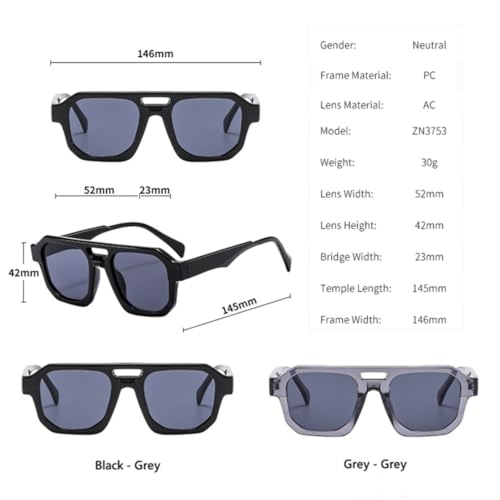 Lunettes de soleil double pont style rétro protection UV400 mixte - 7