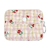 Modacarry Cotton Quilted Floral Wallet with Cute Prints Zipper Coin Pouch for Women Girls (BLOOM CHECK)