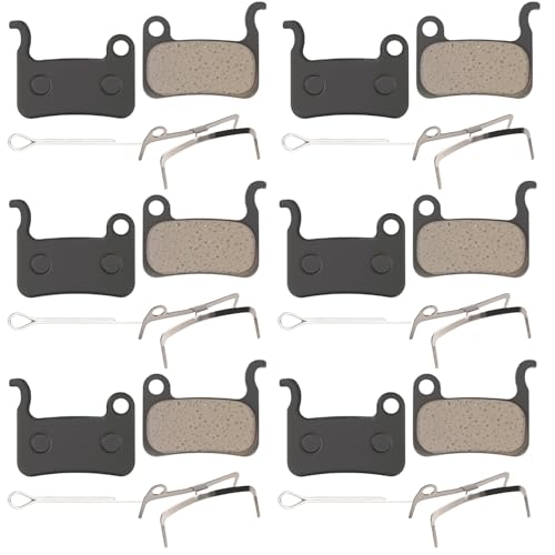 6 Pairs Bike Brake Pads Compatible with Shimano Deore XT XTR LX SLX Hone Alfine Saint Bicycle Disc Brake Pads Replacement Ebike