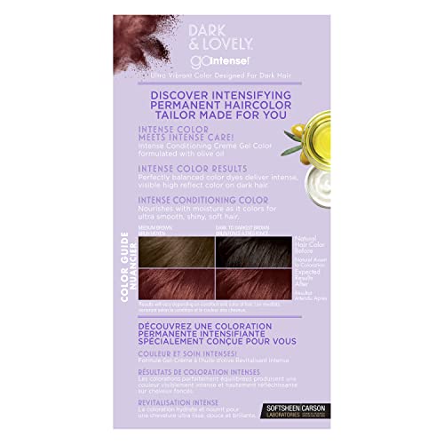 SoftSheen-Carson Dark and Lovely Ultra Vibrant Permanent Hair Color Go Intense Hair Dye for Dark Hair with Olive Oil for Shine and Softness, Spicy Red