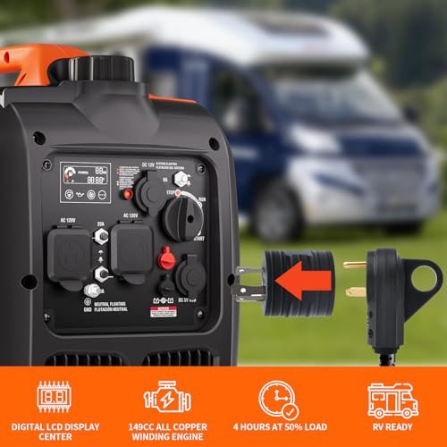 AIVOLT Inverter Generator 4300W Gas Powered Portable Super Quiet Outdoor Generator RV Ready for Camping Tools and Home Use, EPA Compliant 7 AI VOLT Generator Website 41mpXdh1dJL. SL500 AI VOLT Generator Website