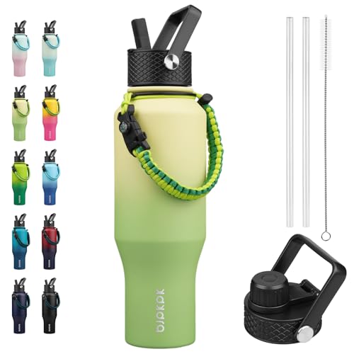Image of BJPKPK 35oz Insulated Water Bottle with Straw Lid, Stainless Steel Bottle