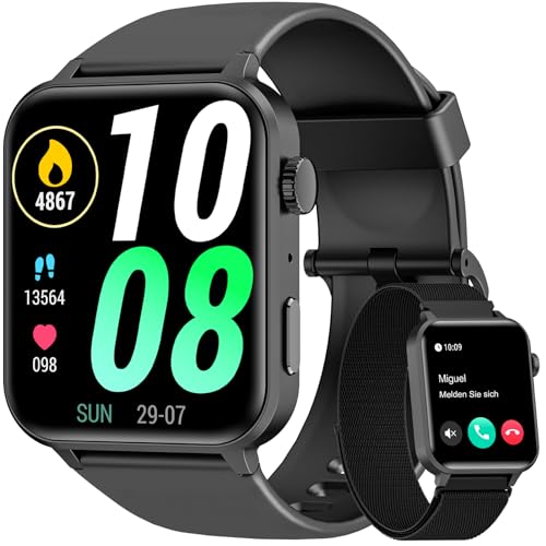 Blackview Smartwatch Herren Damen,1,85'' Fitnessuhr mit Tätigen und Annehmen von Anrufen, Sportuhr,100+ Sportmodi, Schrittzähler Schlafmonitor Herzfrequenz, Smart Watch Fitness Tracker für Android iOS
