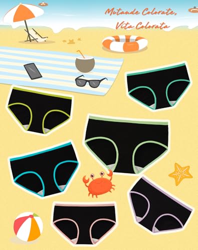 INNERSY Mutande Ragazza Adolescenti in Cotone Morbidi Slip Vita Media Intimo 10-16 Anni Pacco da 6