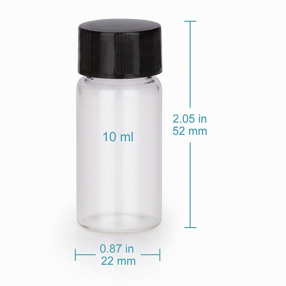 stonylab 42 Stück Glas-Probenfläschchen mit Schraubdeckel, Flüssigkeitsprobenflasche Reagenzflasche mit Verschlussdeckel für Labore, 10 ml