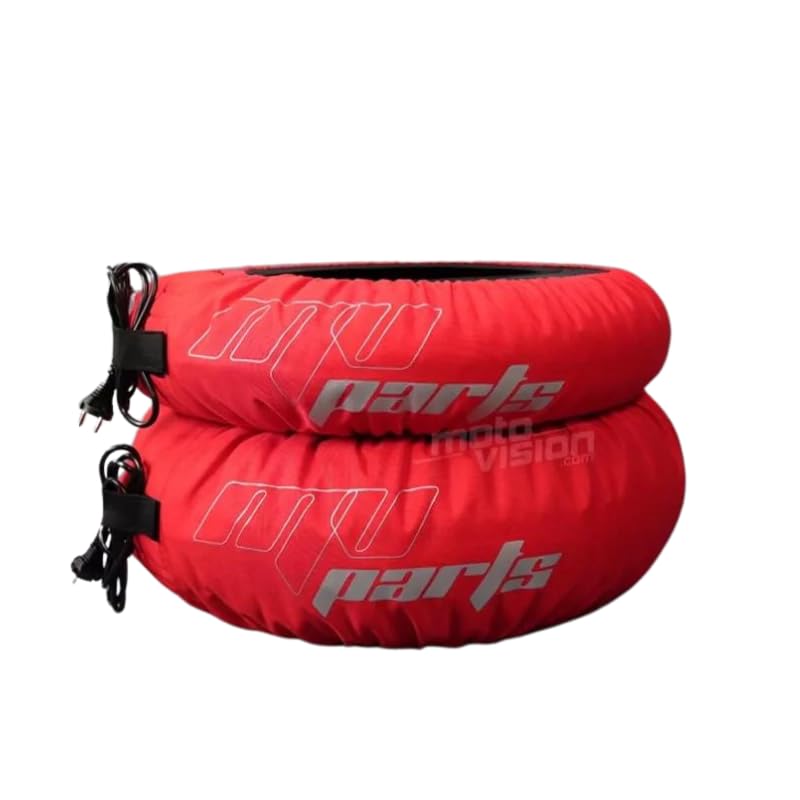 Paire de Chauffe-pneus couverture chauffante moto 110-120/R17 et 160-200/R17 80 degrés - Rouge