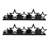 Juego de 2 portavelas de metal para velas de té, decoración patriótica de mesa, centros de mesa, decoración estadounidense del hogar para el Día de los Caídos, 4 de julio, Día de la Independencia