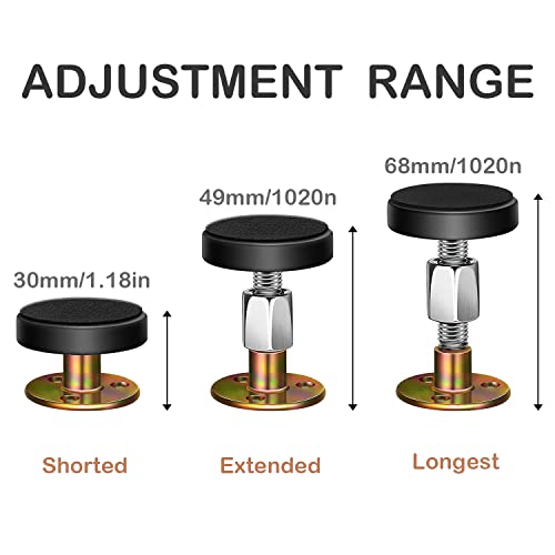 Krisler Adjustable Threaded Bed Frame Anti-Shake Tool For Bed, Headboard Stoppers, Bedside Headboards Prevent Loosening Anti-Shake Fixer, Easy Install (30-64Mm) #TOP2