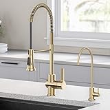 Kraus KPF-1690-FF-100BG Britt Commercial Style Kitchen Purita Water Filter Faucet Combo, Brushed Gold