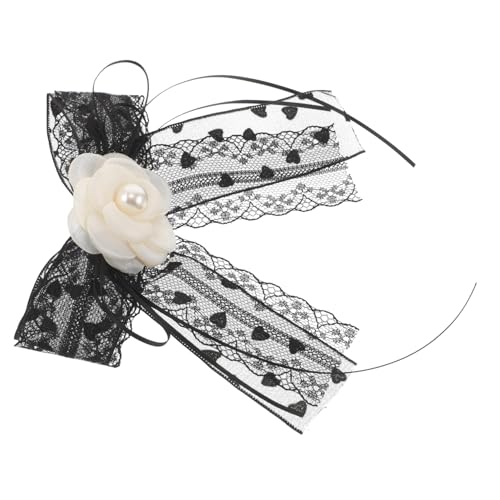 Broche Lolita nœud dentelle noire vêtement rétro résille cérémonie
