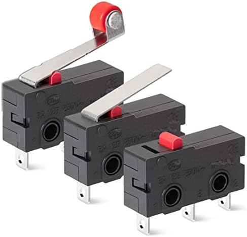 REDGOOSE 30PCS Micro Limit Switch 250VAC 5A SPDT 1NO 1NC Normally Open Close Limit Switch KW12-A/B/N(3X10PCS) 3 Pins Tact Micro Switches Kit