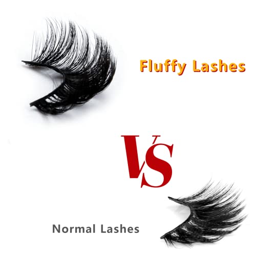 Leipple False Eyelashes 8 works - Professional Reusable 8D Lashes - Natural Wispy Thick Fluffy Fake Eyelashes Faux Eyelashes(QZ-35) - Image 4