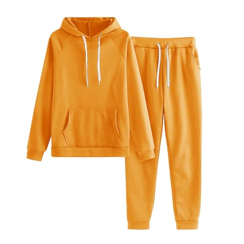 cfpqv Monos sólidos para mujer con gorro y traje deportivo para mujer, monos festivos para mujer, amarillo, M