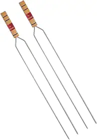 Espetos para Churrasco 85cm Cromado com Cabo de Madeira – Lâmina 72cm | Cabo Resistente ao Calor, Não Esquenta | Ideal para Carnes, Linguiça, Legumes | Profissional e Doméstico (KIT 2 (2 DUPLO))