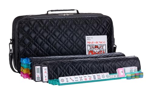 Set de Mahjong Americano Black con bolsa de cuero PU miniatura 2
