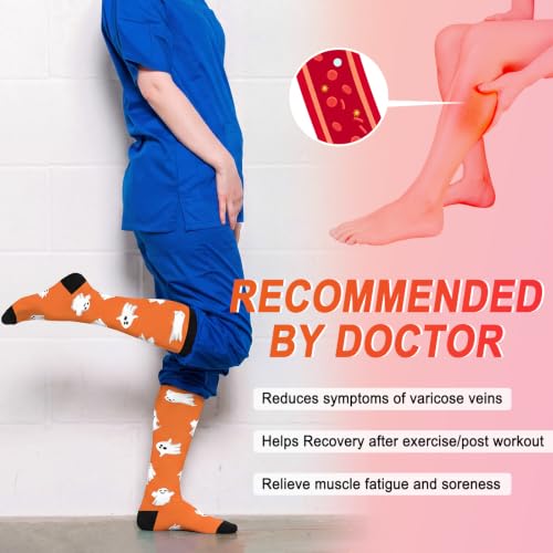 Image of 4 Pairs Compression Socks for Women Circulation-Best Support for Nurses,Running,Athletic,Travel