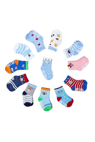 Image of NEOBABY Dotted Anti Slip Grip Socks for 1 Year to 5 Years Kids Boys & Girls (Assorted /Random Designs)